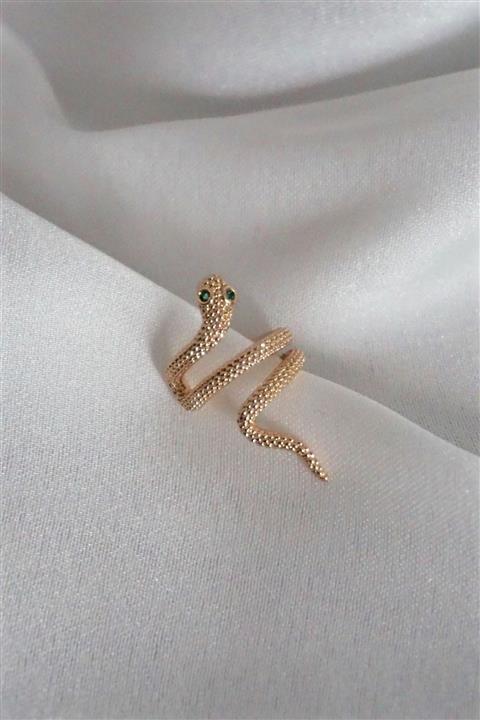 By Meriç Kadın Yılan Model Altın Kaplama Kıkırdak Küpe