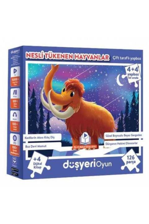 Düşyeri Nesli Tükenen Hayvanlar Puzzle 4×4 126 Parça