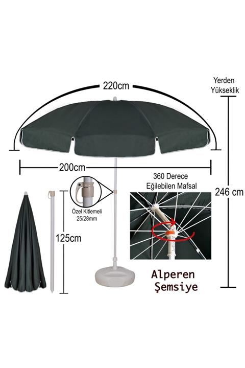 Alperen Şemsiye Koyu Sarı Bahçe Balkon Masa Teras Şezlong Şemsiyeleri Plaj Şemsiyesi