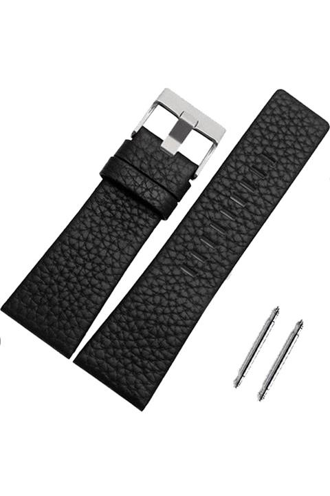Diesel 24mm Saat Uyumlu Siyah Renk Hakiki Deri Saat Kordonu Kayışı