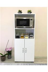 IRMAK MOBİLYA Fırın Dolabı , 2 Kapaklı Bölmeli Mikrodalga Fırın Dolabı Mini Fırın Mutfak Dolabı 2 Kapılı