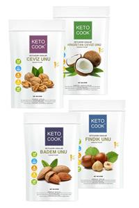 KetoCook Un Quadro Set (4x300 Gram) Ketojenik Badem+fındık+ceviz+h,cevizi