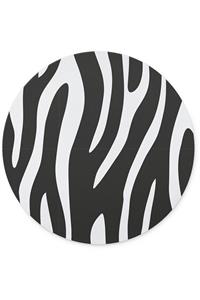 WuW Zebra Desenli Kaymaz Taban Yuvarlak Mouse Pad