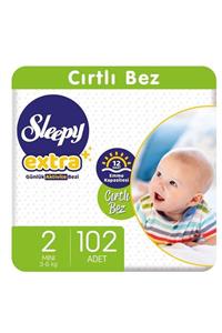 Sleepy Extra Günlük Aktivite Bezi 2 Numara Mini 102 Adet