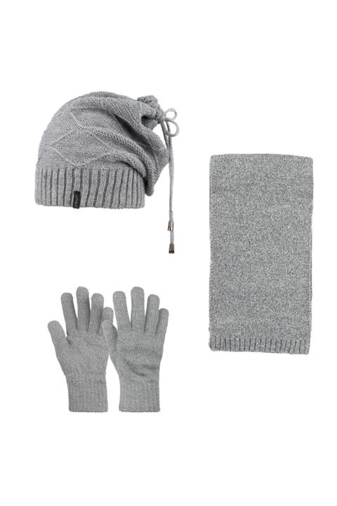 Suyutti Erkek 3 Lü Takım Atkı Bere Ve Eldiven Gri
