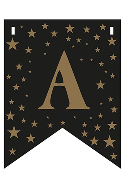 Partijet A Harf Altın Yıldızlı Bayrak Afiş