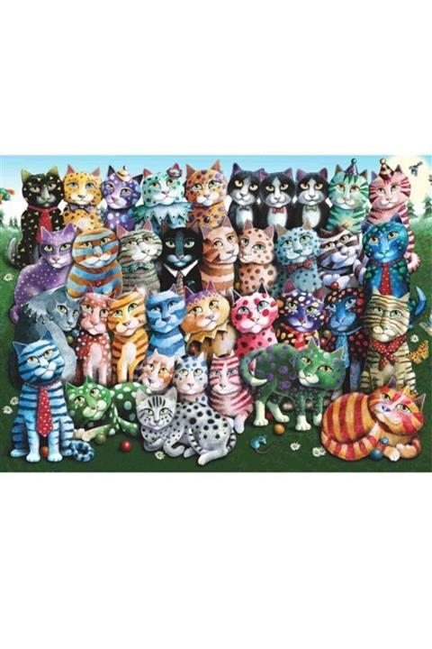 Anatolian Puzzle 1030 Anatolian Aile Toplantısı - Cat Family Reunion 1000 Parça Puzzle