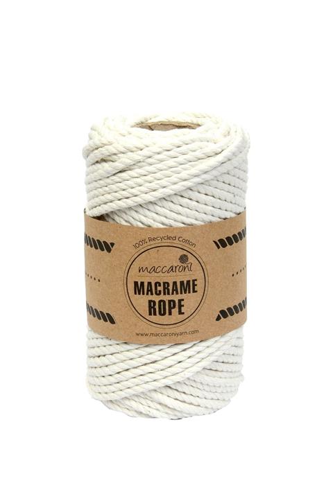 Maccaroni Bükümlü Makrome Hobi Ipi - 4 Mm ( Ekru )