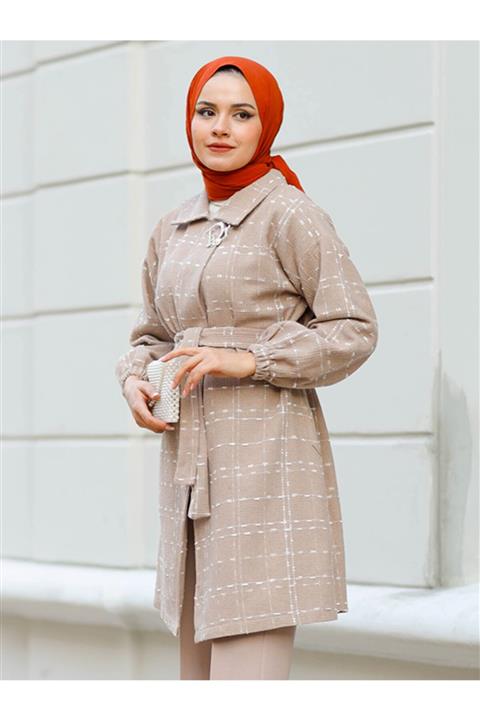 Rimel Moda Tüvit Ceket Vizon