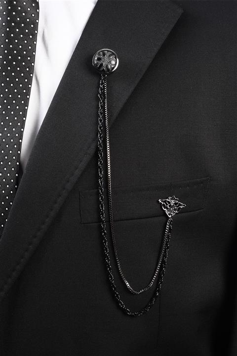 Esgue Ceket Yaka Iğnesi Siyah