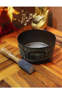 Keskin Meditasyon Çanı Yoga Çanı Tibet Çanağı Singing Bowl Desenli