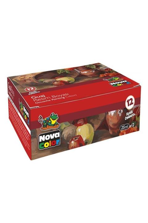 Nova Color Guaj Boya 12 Renk x 25 ml Şişe