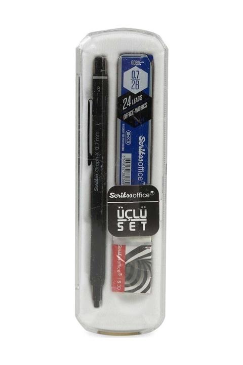 Scrikss Graph-x Metal 0.7 Mm Versatil Kalem Silgi Uç Seti Siyah U273497