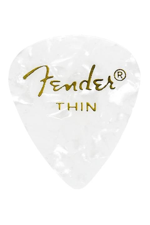 FENDER Premium Celluloid Picks White Moto Thin 1 Adet Pena 351