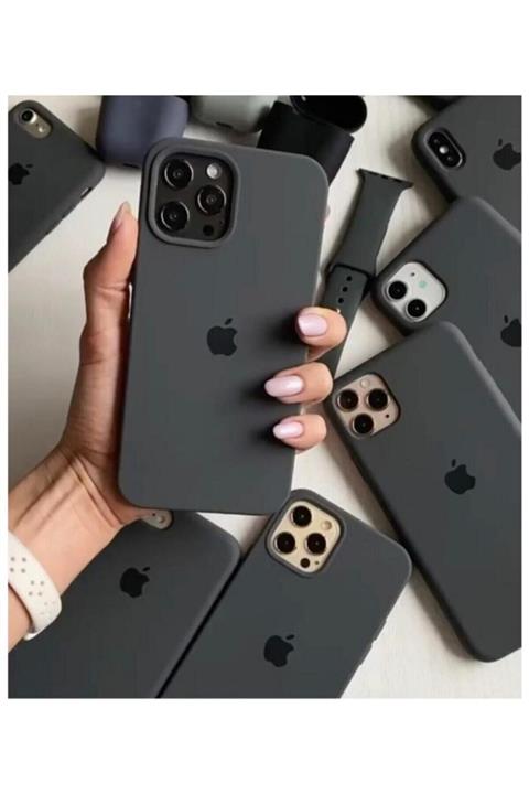 Go Aksesuar Iphone 12 / 12 Pro Logolu Siyah Içi Kadife Aa Kalite Lansman Kilif