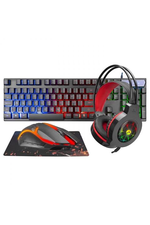 JTECH Combo Rgb Gökkuşağı Klavye Mouse Kulaklık Pad Gamer Set 4 In 1