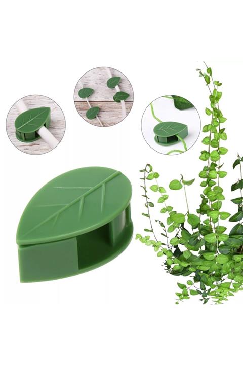 safestore 10 Lu Yaprak Tasarımlı Kablo Bitki Sarmaşık Düzenleyici Yapışkanlı Klipsler