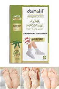 Dermokil Doğal Kil Ve Kenevir İçerikli Foot Peeling Pack Çorap Tipi Ayak Peeling Maskesi Topuk Çatlak Maskesi