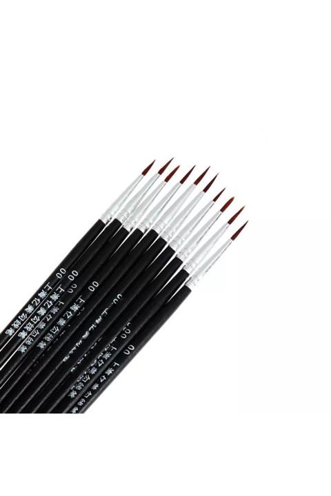 MOR SALKIM HOME Tezhip Kalem Suluboya Yağlıboya Ekstra Ince Guaj Akrilik Boyama Fırça Seti 10 Adet