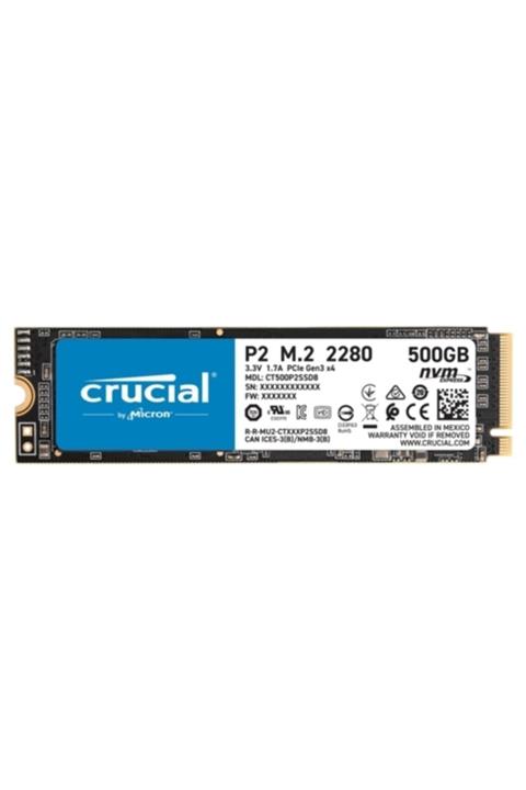 Crucial P2 Ct500p2ssd8 500 Gb 2300-940 Mb/s Nvme Pcıe M.2 Ssd