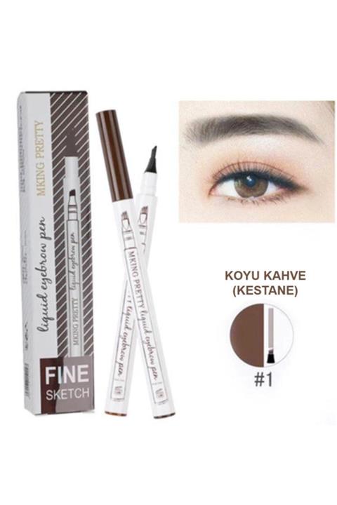 Mardinal Fine Sketch Kaş Kalemi Şekillendirme Boyama Kaş Rimeli Kalıcı Microblading (koyu Kahve - Kestane)