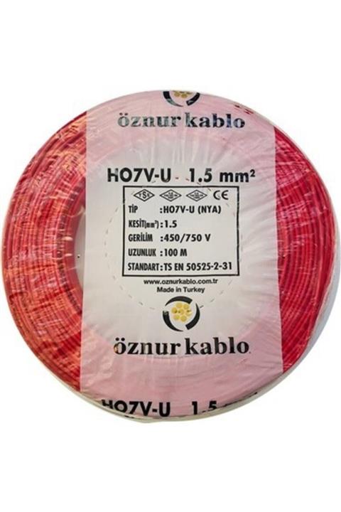 ÖZNUR 1,5 Nya Kablo Kırmızı 100 Metre