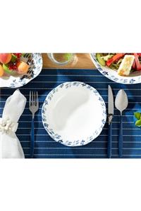 English Home Clover Flower Porselen Salata Kasesi 20 Cm Beyaz - Mavi