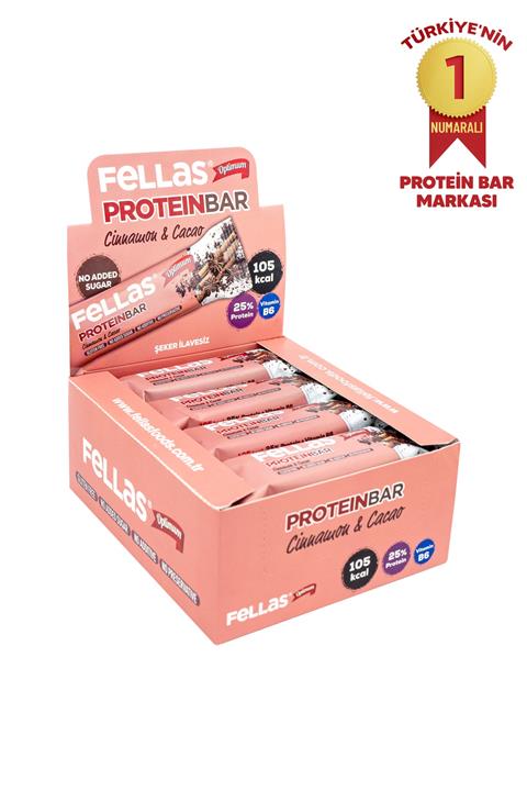 Fellas Protein Bar - Tarçınlı ve Kakaolu 32 gr x 12 Adet