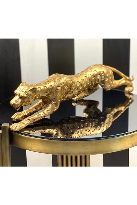 Mirsa Global Leopar Gold Dekoratif Biblo