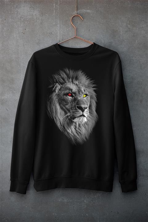 GrafikModa Siyah Unisex Gs Aslan Sweatshirt, Owersize Aslan Sweatshirt