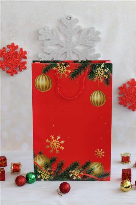 demontecraft Yılbaşı Karton Çanta, 26*40 Cm ,3 Adet