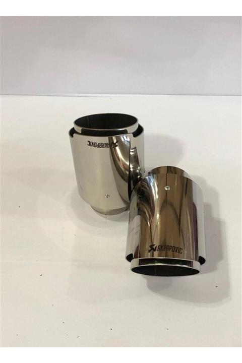 Akrapovic Krom Kaplama Akrapoviç Yazılı Egzoz Ucu Tekli 90 Lık Yerli Üretim