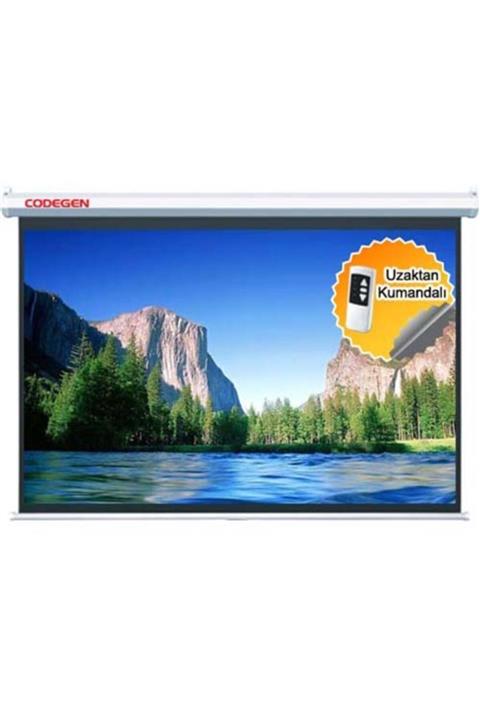 CODEGEN Sx-30 300x225 Cm Uyumlu Motorlu Elektrikli Uzaktan Kumandalı Gümüş Kumaş Projeksiyon Perdesi