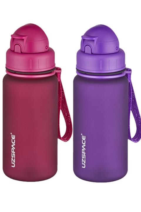 Uzspace Fiftyfifty 2li Set Pipetli 400ml Tritan Su Matarası