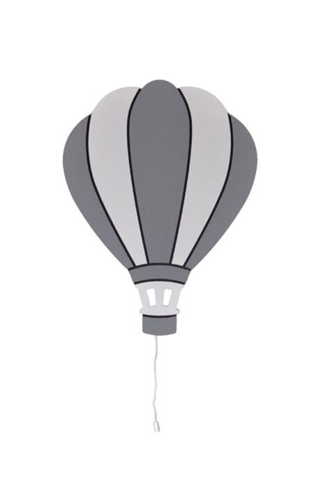 BugyBagy Gri Balon Gece Lambası Dekoratif Çocuk Odası Duvar Süsü