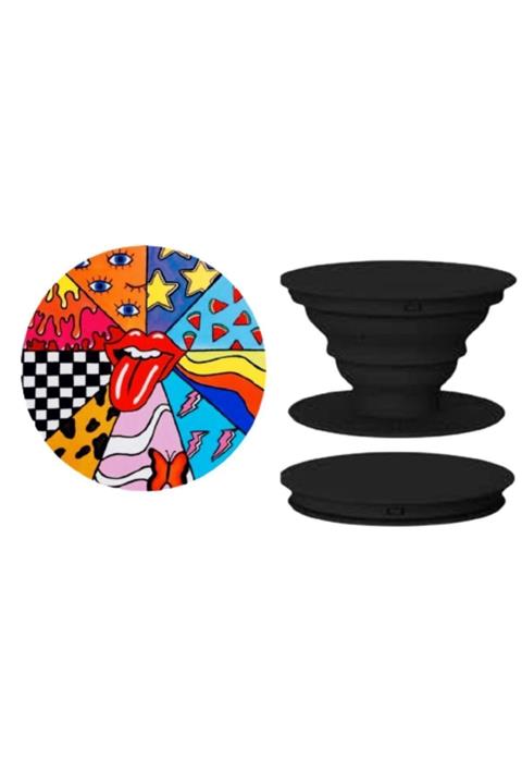 Blue Phone Accessories Red Lipstick Popsockets