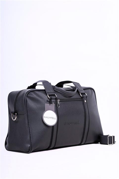 BAGWELL Unisex Siyah Suni Deri Kabin Boy Seyahat Çantası