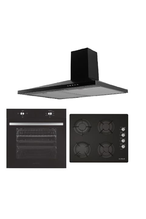 Alveus Middle 604 Siyah Ankastre Set  3'lü