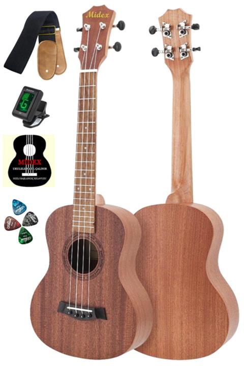 Midex Tn-26m Üst Seviye Hakiki Ağaç Tenör Ukulele (ÇANTA ASKI TUNER METOD PENA)