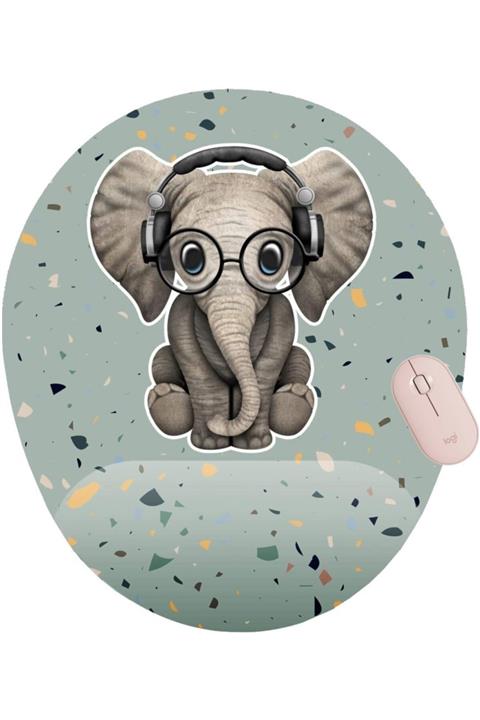 4k tasarım Minik Sevimli Fil Bilek Destekli Mouse Pad