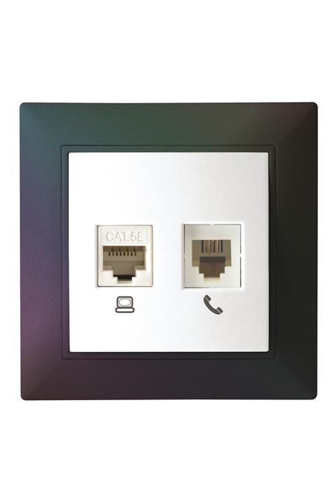 TEKNİK İŞ Çınar Data (cat 6)+nümeris Telefon Prizi(bukalemun)