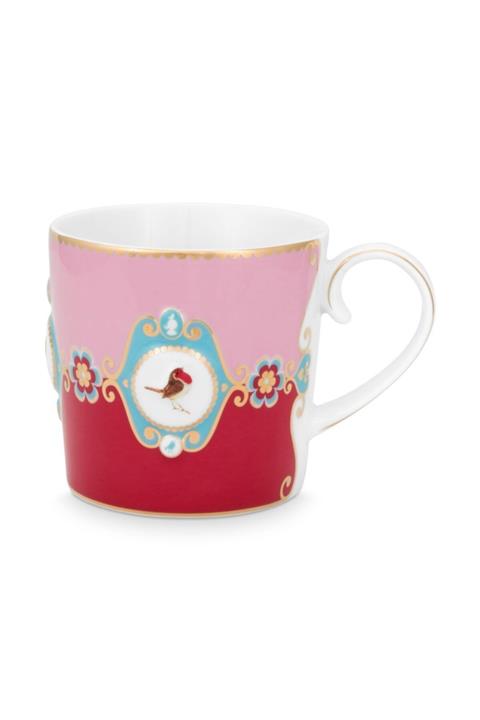 Pip Studio Love Bird Kırmızı/pembe Madalyon Desenli Küçük Mug 150 Ml