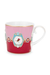 Pip Studio Love Bird Kırmızı/pembe Madalyon Desenli Küçük Mug 150 Ml