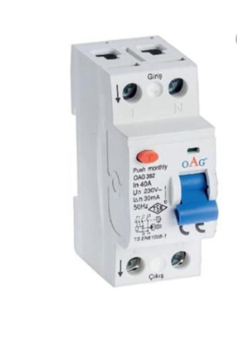 Oag Kaçak Akım Rölesi 2x40amper 30 Ma Monofaze