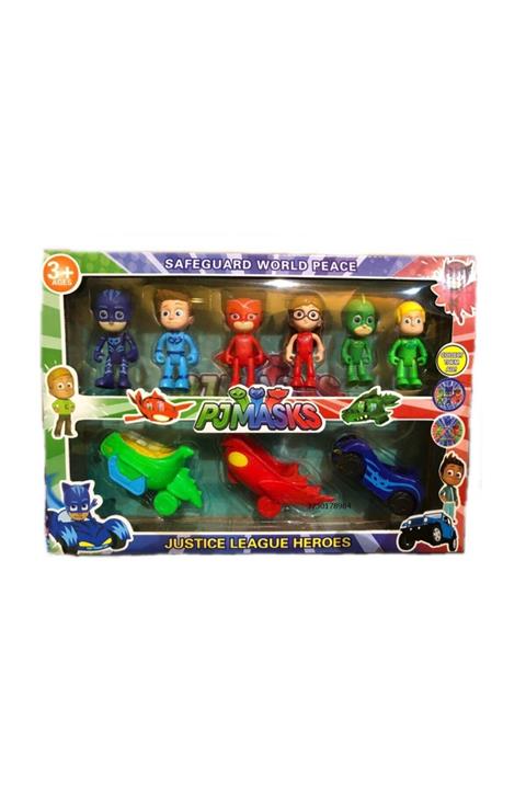 PJMASKS Büyük Set Pijamaskeliler Figür Seti 6 Kalekter 3 Araba Lı 9 Lu Set