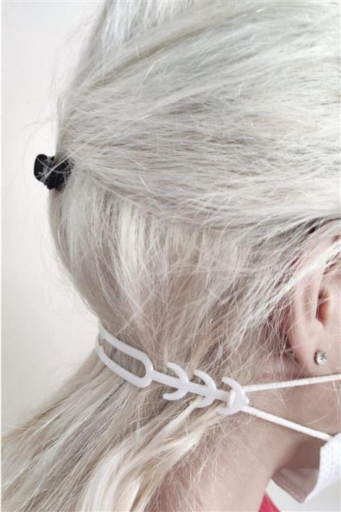 Niyet Kulak Arkası Maske Tutucu Aparat Yumuşak Plastik 50 Adet Beyaz