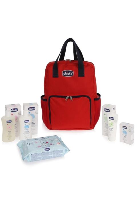 Chicco Bebek Bakım Seti Ve Kırmızı Çanta