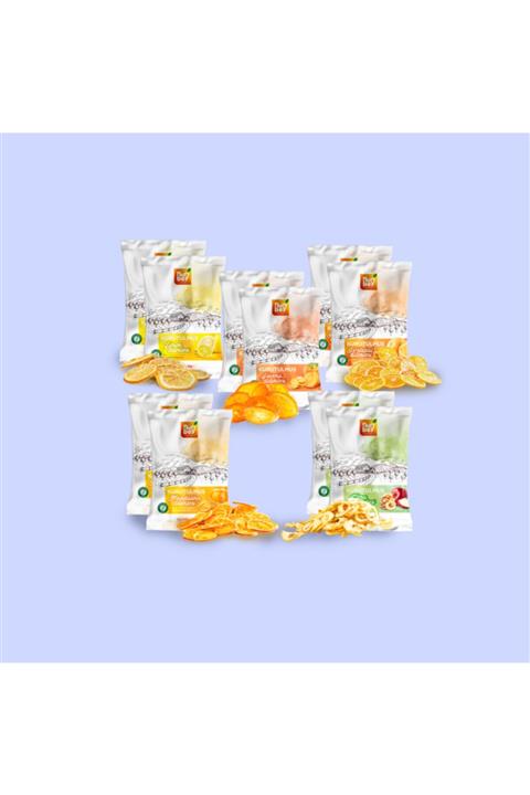 Nuri Bey Çiftliği Dilimlenmiş Meyve Kuruları 10’lu Paket (PAKETLERİN HER BİRİ 50G)