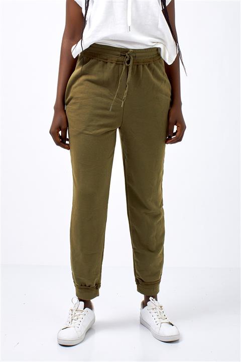 Coral Paçaso Lastikli Bağcıklı Eşofman Altı Kapok Green - Yeşil