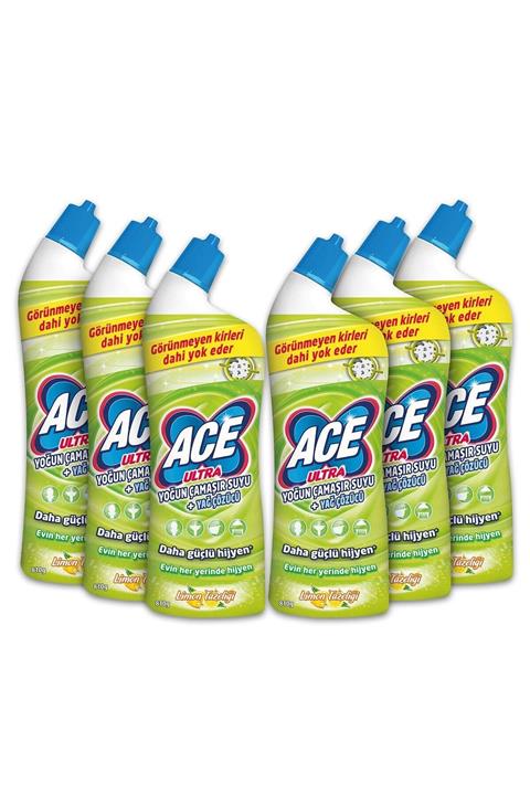 ACE Ultra Power Jel Kıvamlı Limon Tazeliği Çamaşır Suyu 810 Gr 12 Adet